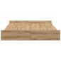 Preview: Bett mit Stauraum Eiche handwerklich 135 x 190 cm Melamin