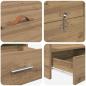 Preview: Bett mit Stauraum Eiche handwerklich 135 x 190 cm Melamin