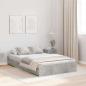 Preview: Bett mit Stauraum mit Schubladen mit Kopfteil mit Speicher Betongrau 120 x 190 cm MDF