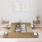 Preview: Bett mit Stauraum Eiche handwerklich 120 x 190 cm Melaminplatte