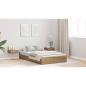 Preview: Bett mit Stauraum Eiche handwerklich 120 x 190 cm Melaminplatte