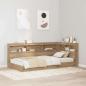 Preview: ARDEBO.de - Stauraum-Kopfteil mit Regal mit Kopfteil mit Speicher Eiche handwerklich 80 cm Holz
