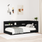 Preview: Stauraum-Kopfteil mit Regal mit Kopfteil mit Speicher Schwarze Eiche 90 cm Melamin
