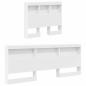 Preview: Stauraum-Kopfteil mit Regal mit Kopfteil mit Speicher Weiß 100 cm MDF