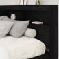 Preview: Stauraum-Kopfteil mit Regal Schwarze Eiche 200 cm Holzwerkstoff