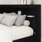 Preview: Stauraum-Kopfteil mit Regal Schwarze Eiche 120 cm Holzwerkstoff
