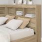 Preview: Stauraum-Kopfteil mit Regal Sonoma Eiche 120 cm Holzwerkstoff