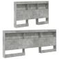 Preview: Stauraum-Kopfteil mit Regal mit Kopfteil mit Speicher Betongrau 120 cm Holzwerkstoff