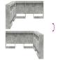 Preview: Stauraum-Kopfteil mit Regal mit Kopfteil mit Speicher Betongrau 120 cm Holzwerkstoff