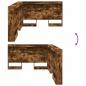 Preview: Stauraum-Kopfteil mit Regal Räuchereiche 120 cm Holzwerkstoff