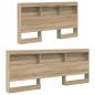 Preview: Stauraum-Kopfteil mit Regal Sonoma Eiche 140 cm Holzwerkstoff