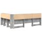 Preview: Stauraum-Kopfteil mit Regal mit Kopfteil mit Speicher Betongrau 140 cm Holzwerkstoff