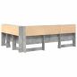 Preview: Stauraum-Kopfteil mit Regal mit Kopfteil mit Speicher Betongrau 140 cm Holzwerkstoff