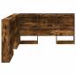 Preview: Stauraum-Kopfteil mit Regal Räuchereiche 140 cm Holzwerkstoff