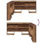 Preview: Stauraum-Kopfteil mit Regal mit Kopfteil mit Speicher Altholz 140 cm Holzwerkstoff