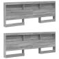 Preview: Stauraum-Kopfteil mit Regal mit Kopfteil mit Speicher Grau Sonoma 180 cm Holzwerkstoff