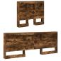 Preview: Stauraum-Kopfteil mit Regal mit Kopfteil mit Speicher Räuchereiche 90 cm Holzwerkstoff