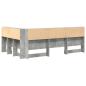 Preview: Stauraum-Kopfteil mit Regal mit Kopfteil mit Speicher Betongrau 120 cm Holzwerkstoff