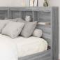 Preview: Stauraum-Kopfteil mit Regal mit Kopfteil mit Speicher Grau Sonoma 120 cm Holzwerkstoff