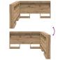 Preview: Stauraum-Kopfteil Eiche handwerklich 140 cm Holzwerkstoff