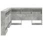 Preview: Aufbewahrungskopfteil mit Regal Beton Grau 135 cm Holzwerkstoff