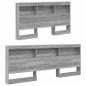 Preview: Stauraum-Kopfteil mit Regal mit Kopfteil mit Speicher Grau Sonoma 135 cm Holzwerkstoff