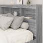 Preview: Stauraum-Kopfteil mit Regal mit Kopfteil mit Speicher Grau Sonoma 135 cm Holzwerkstoff