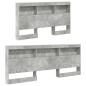 Preview: Bücherregal Bett 2 pcs Betongrau 140 x 200 cm Holzwerkstoff