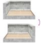 Preview: Bücherregal Bett mit Regal 2 pcs Betongrau 160 x 200 cm Melamin