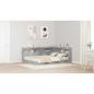 Preview: Bücherregal Bett mit Regal 2 pcs Betongrau 160 x 200 cm Melamin