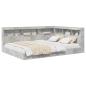 Preview: Bücherregal Bett mit Regal 2 pcs Betongrau 160 x 200 cm Melamin