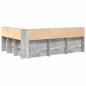 Preview: Bücherregal Bett mit Regal 2 pcs Betongrau 160 x 200 cm Melamin