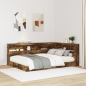 Preview: Bücherregal Bett 2 pcs Räuchereiche 160 x 200 cm Spanplatte
