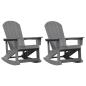Preview: Adirondack Schaukelstühle 2 pcs Hellgrau 73.5 x 92 x 90 cm HDPE