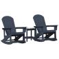 Preview: Garten Lounge Set 3 pcs Marineblau Standard 38 x 38 x 46 cm