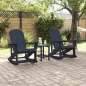 Preview: Garten Lounge Set 3 pcs Marineblau Standard 38 x 38 x 46 cm