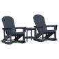 Preview: Garten-Lounge-Set 3 Stk. Marineblau HDPE