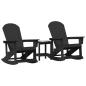 Preview: Garten Lounge Set 3 pcs Schwarz Mittel 38 x 38 x 46 cm HDPE