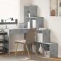 Preview: ARDEBO.de - Eckschreibtisch mit Regal mit Speicher Betongrau 101,5 x 149,5 x 149,5 cm