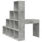 Preview: Eck-Schreibtisch mit Regal Beton Grau 101,5 x 149,5 x 149,5 cm