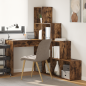 Preview: Eckschreibtisch mit Regal Räuchereiche 101,5 x 149,5 x 149,5 cm