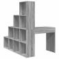 Preview: Eckschreibtisch mit Regal Grau Sonoma 101,5 x 149,5 x 149,5 cm