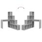 Preview: Eckschreibtisch mit Regal Grau Sonoma 101,5 x 149,5 x 149,5 cm
