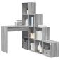 Preview: Eckschreibtisch mit Regal Grau Sonoma 101,5 x 149,5 x 149,5 cm