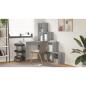 Preview: Eckschreibtisch mit Regal Grau Sonoma 101,5 x 149,5 x 149,5 cm