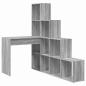 Preview: Eckschreibtisch mit Regal Grau Sonoma 101,5 x 149,5 x 149,5 cm
