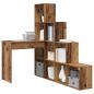 Preview: Eckschreibtisch mit Regal mit Speicher Altholz 101,5 x 149,5 x 149,5 cm
