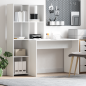 Preview: Schreibtisch mit Regal Weiß 138,5 x 55 x 143 cm Holzwerkstoff