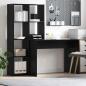 Preview: Schreibtisch mit Regal Schwarz Eichen-Optik 138,5 x 55 x 143 cm