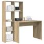 Preview: Schreibtisch Sonoma Eiche 138.5 x 55 x 143 cm Holzwerkstoff